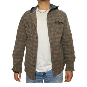 Quicksilver flannel with hoodie